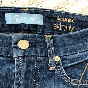 7 For All Mankind Dark Blue Ankle Skinny Jeans